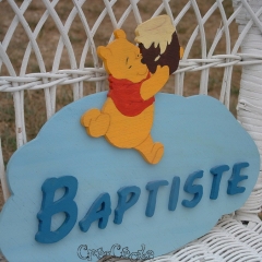 Plaque prénom "Winnie l'Ourson"