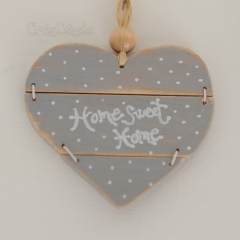 Petit coeur en bois "Home Sweet Home"