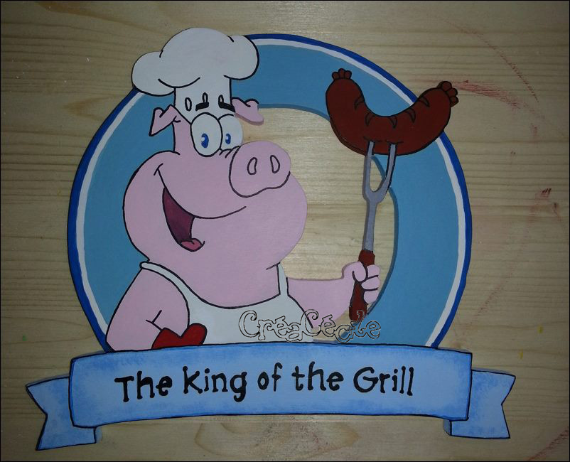 Pancarte "The King of the Grill"