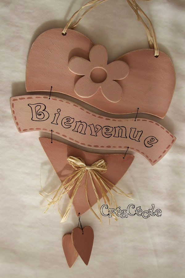 Pancarte Coeur "Bienvenue"