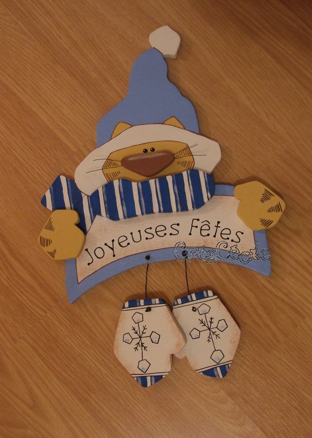 Pancarte chat "Joyeuses Fêtes"