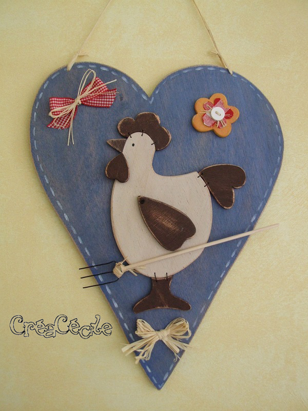 Pancarte coeur Poule