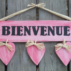 Pancarte coeurs "Bienvenue"