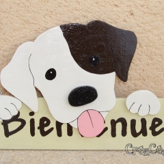 Pancarte chien "Bienvenue"