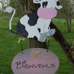 Pancarte "Bienvenue" vache Lolie Pop
