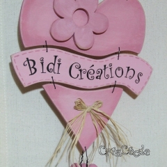 Pancarte Coeur "Bidi Créations"