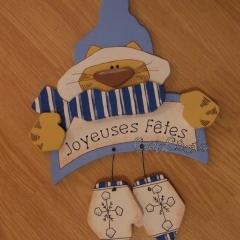Pancarte chat "Joyeuses Fêtes"