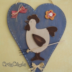 Pancarte coeur Poule