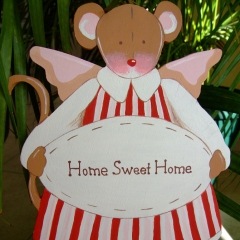 Pancarte Souris Tilda "Home Sweet Home"